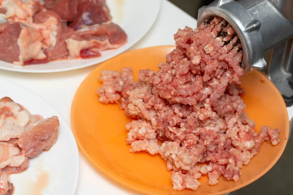 Мясо Мясорубка Кусок Мяса Сырой — стоковое фото