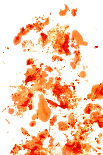 Blood Splatter Vlek Geïsoleerd Een Witte Achtergrond Voor Abstracte Lol — Stockfoto