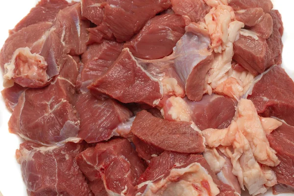 Trozos Carne Crudos Carne — Foto de Stock