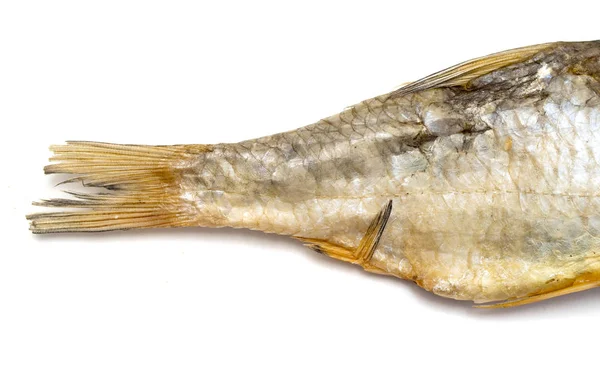 Wobły Sucho Solone Ryby Białym Tle Białym Tle Jedzenie Dla — Zdjęcie stockowe