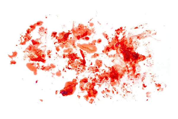 Blood Splatter Vlek Geïsoleerd Een Witte Achtergrond Voor Abstracte Lol — Stockfoto