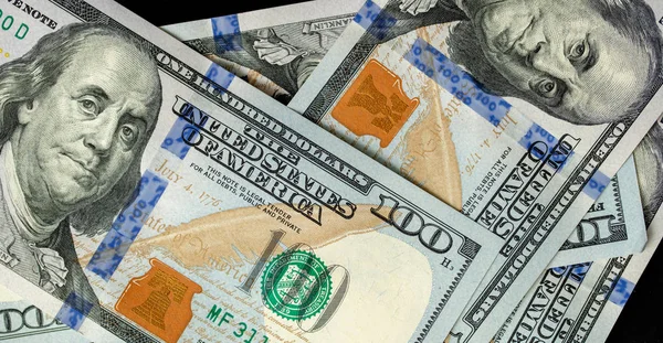 Geld 100 Dollarbiljetten Als Achtergrond Business — Stockfoto