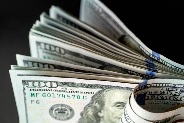 money 100 dollar bills as a background, business