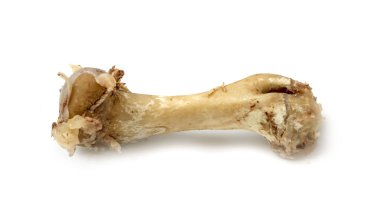 Beyaz arka plan üzerinde izole domuz eti kemik 