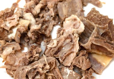 haşlanmış biftek et closeup parçaları gıda, arka plan