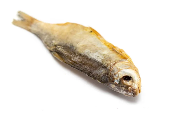 Trockener Gesalzener Fisch Vobla Isoliert Auf Weißem Hintergrund Futter Für — Stockfoto