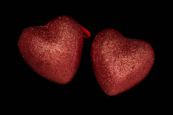 Corazón Rojo Sobre Fondo Negro San Valentín Concepto Amor Romance —  Fotos de Stock