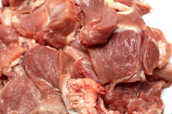 Pedaços Carne Cru Carne — Fotografia de Stock