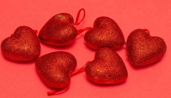 Червоне Серце Тлі Рожевий Дня Святого Валентина День Красиве Тло — стокове фото