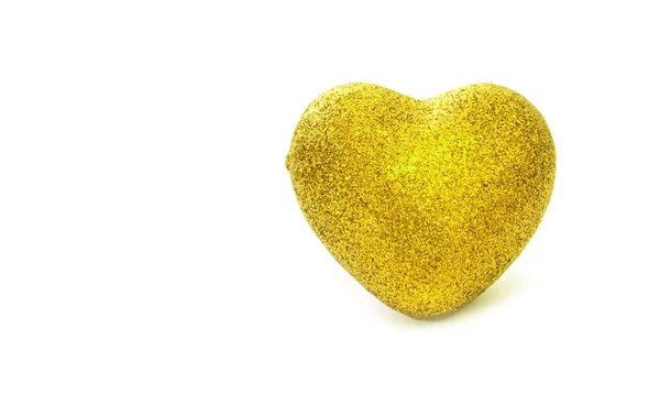 Corazón Dorado Sobre Fondo Blanco Lugar Para Texto —  Fotos de Stock