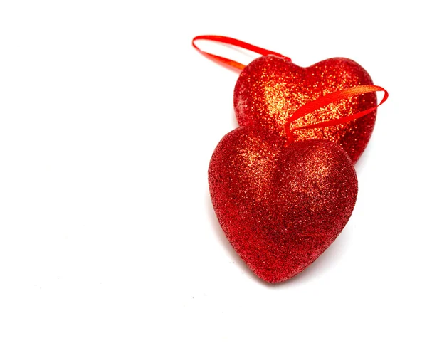 Een Rood Hart Een Witte Achtergrond Valentine Dag Mooi Concept — Stockfoto