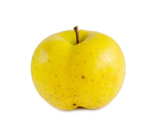 Moget Äpple Vit Bakgrund Isolerade — Stockfoto