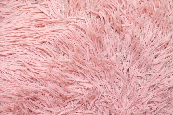 Меховой Ковер Розовая Натуральная Шерсть Поворотами Текстуры Фона Хлопчатобумажная Шерсть — стоковое фото