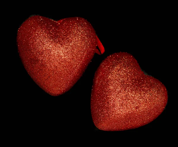 Corazón Rojo Sobre Fondo Negro San Valentín Concepto Amor Romance —  Fotos de Stock