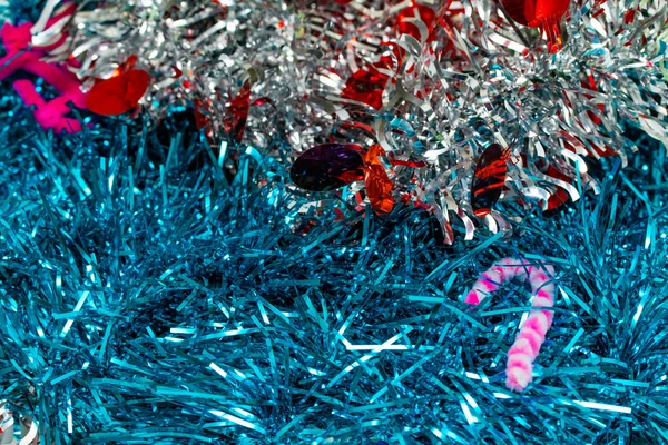Colorful Tinsel Close Background Texture — Stock Photo, Image