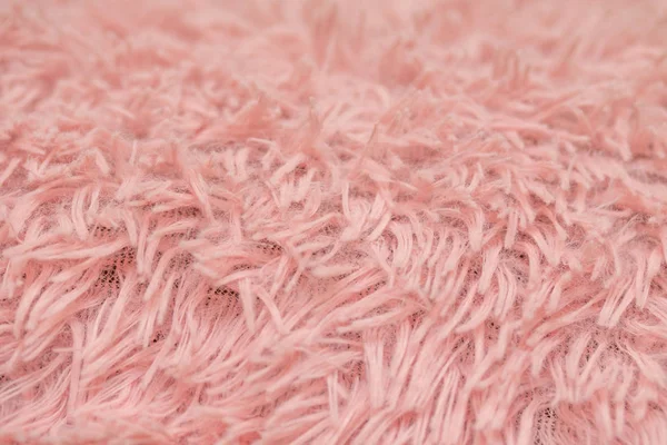 Fur Rug Pink Natural Wool Twists Texture Background Cotton Wool — Stock Photo, Image