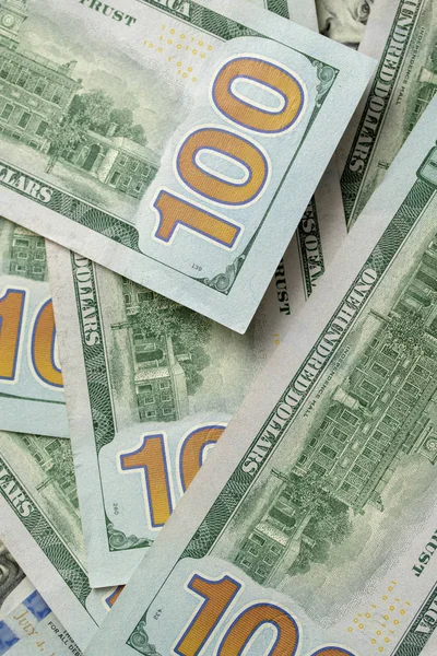 Peníze 100 Dolarové Bankovky Jako Pozadí Podnikání — Stock fotografie