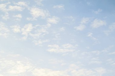 Mavi gökyüzünde sirus bulutları.