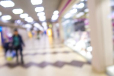 Arkaplan için mağaza içi soyut bulanıklık ve odaklanmış alışveriş merkezi