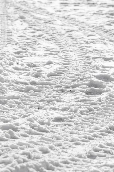 Трек Снегу Колес Автомобиля — стоковое фото