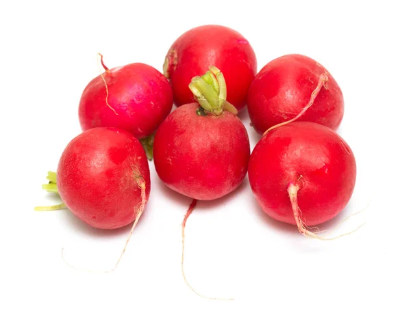 Rettich Rot Isolierter Weißer Hintergrund Vegetarisches Essen — Stockfoto