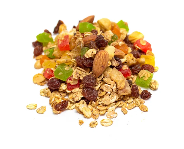 Granola Piatto Colazione Contenente Avena Arrotolata Noci Miele Cotto Allo — Foto Stock