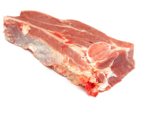 Pedazo Carne Res Cruda Aislado Sobre Fondo Blanco Foto Estudio — Foto de Stock
