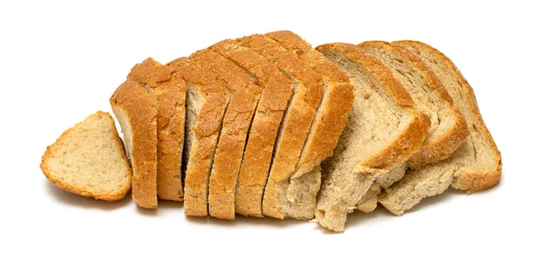 Gesneden Brood Geïsoleerde Witte Achtergrond Fotostudio — Stockfoto