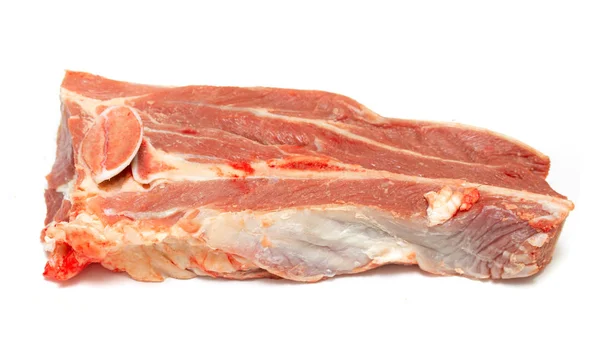 Pedazo Carne Res Cruda Aislado Sobre Fondo Blanco Foto Estudio — Foto de Stock