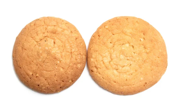 Havermout Ronde Cookies Een Witte Achtergrond Foto Studio — Stockfoto
