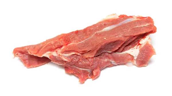 Кусок Говяжьего Мяса Белом Фоне Студийное Фото — стоковое фото