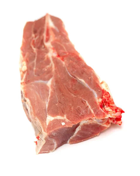 Pedazo Carne Res Cruda Aislado Sobre Fondo Blanco Foto Estudio —  Fotos de Stock