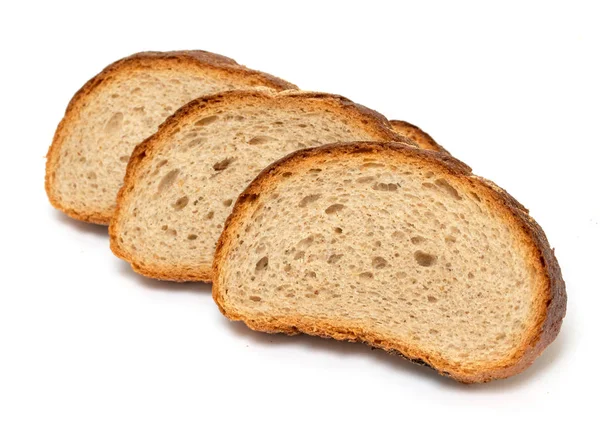 Ekmek Izole Üzerinde Beyaz Zemin Üzerine Dilimlenmiş Fotoğraf Stüdyosu — Stok fotoğraf
