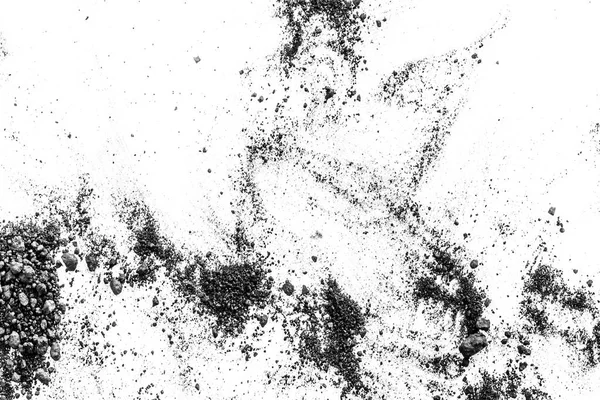 Schwarzer Staub Auf Weißem Hintergrund Abstrakt Monochrome Textur — Stockfoto
