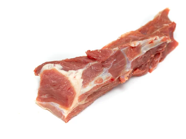 Piece Raw Beef Meat Isolated White Background Studio Photo — Stock Photo, Image