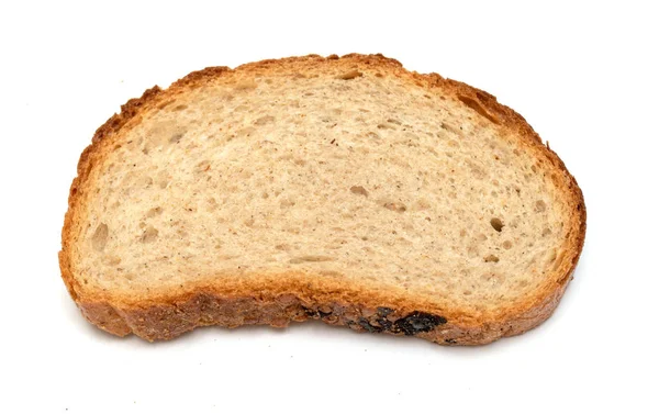 Brot Scheiben Auf Isoliertem Weißen Hintergrund Fotostudio — Stockfoto