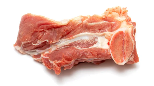 Pedazo Carne Res Cruda Aislado Sobre Fondo Blanco Foto Estudio — Foto de Stock