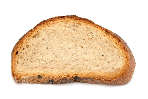 Plátky Chleba Izolované Bílém Pozadí Fotografické Studio — Stock fotografie