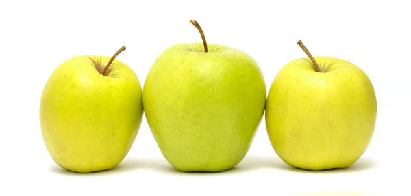 Zralé Jablko Izolovaných Bílém Pozadí Foto Studio — Stock fotografie