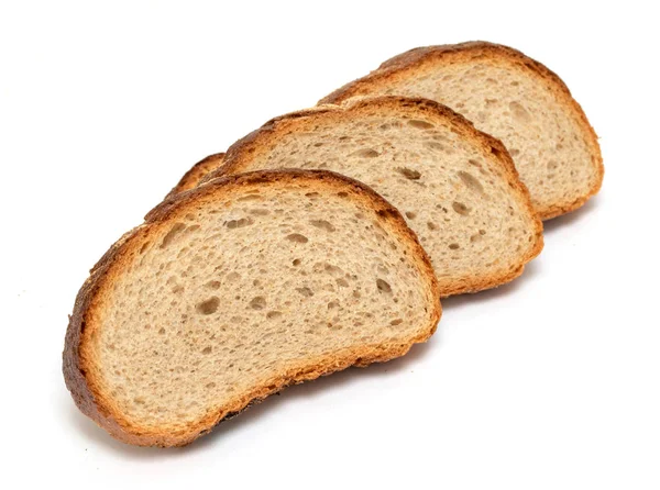 Нарезанный Хлеб Изолированном Белом Фоне Фотостудия — стоковое фото