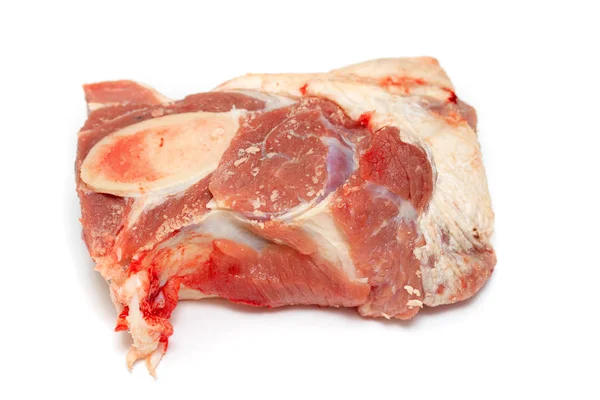 Pedazo Carne Res Cruda Aislado Sobre Fondo Blanco Foto Estudio — Foto de Stock