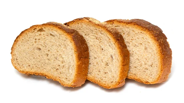 Pane Affettato Fondo Bianco Isolato Studio Fotografico — Foto Stock