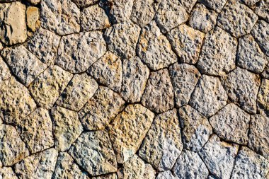 Yukarıdan bir tam kare doku arka plan olarak izlendi cobblestones desen.