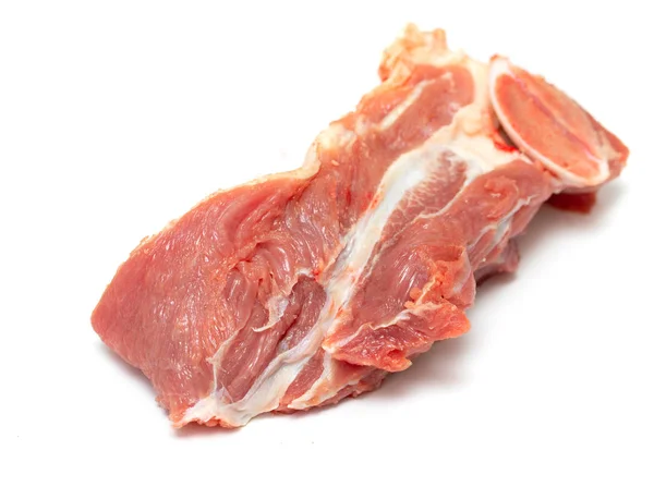 Pedazo Carne Res Cruda Aislado Sobre Fondo Blanco Foto Estudio — Foto de Stock