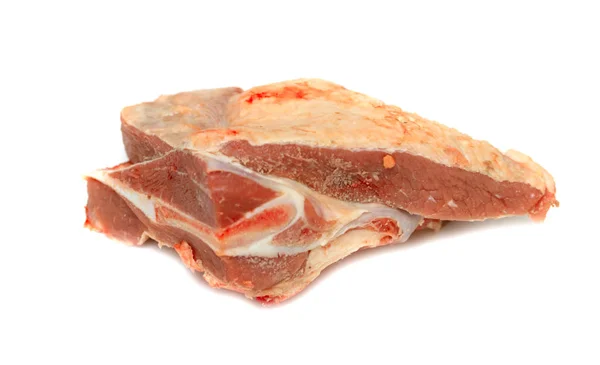 Pedazo Carne Res Cruda Aislado Sobre Fondo Blanco Foto Estudio — Foto de Stock