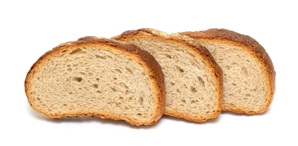 Pane Affettato Fondo Bianco Isolato Studio Fotografico — Foto Stock