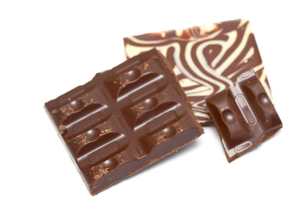 Mléčná Čokoláda Cukroví Bílém Pozadí Foto Ateliéru — Stock fotografie