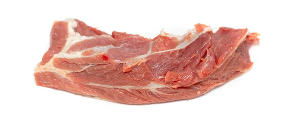 Ein Stück Rohes Rindfleisch Isoliert Auf Weißem Hintergrund Studiofoto — Stockfoto