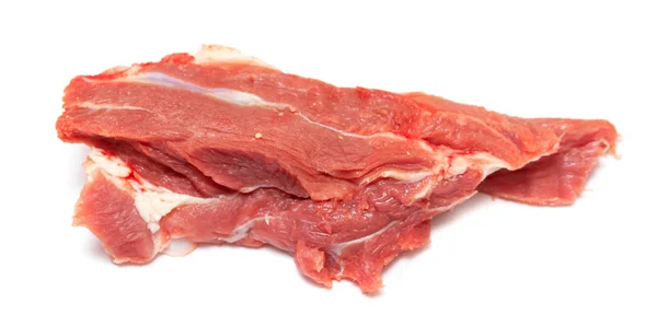 Pedazo Carne Res Cruda Aislado Sobre Fondo Blanco Foto Estudio — Foto de Stock