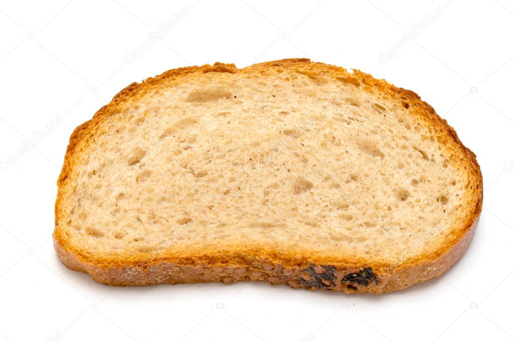 Sliced bread on isolated on white background. Photo studio.